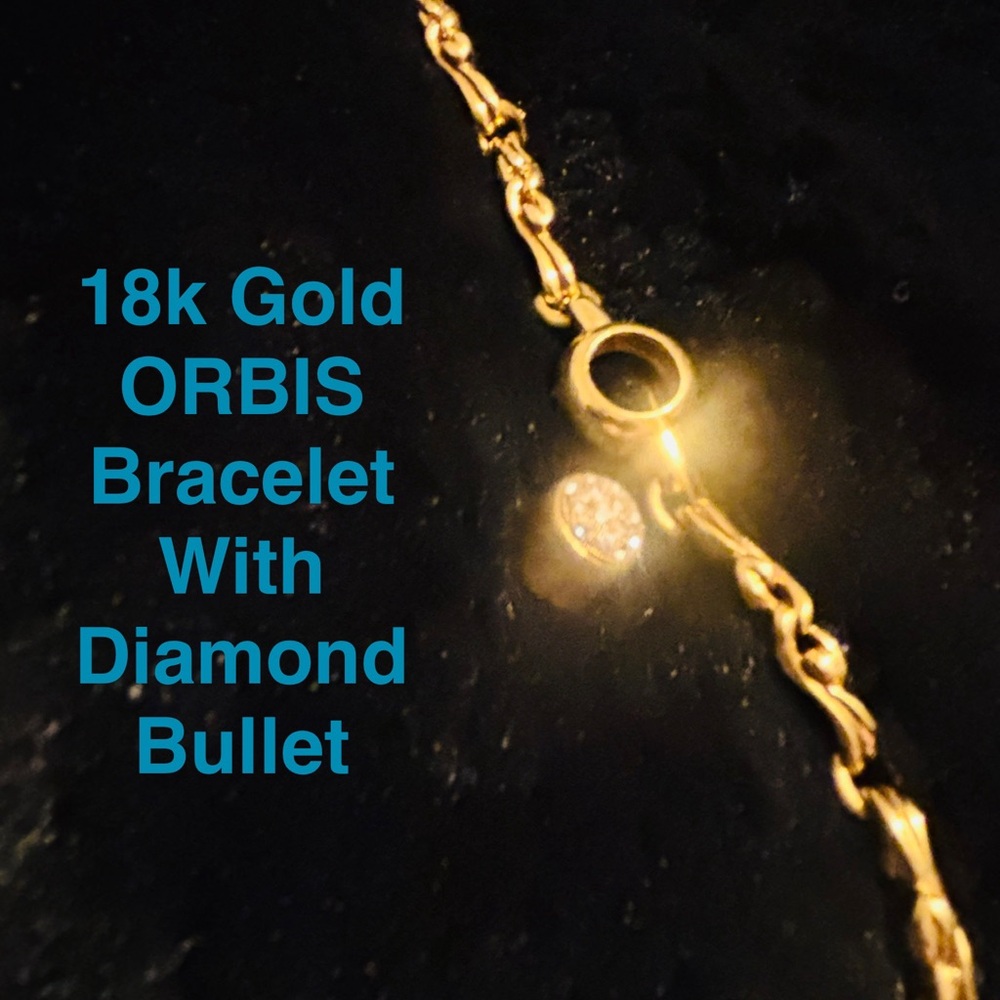 18k Gold ORBIS Bracelet with Diamond Bullet